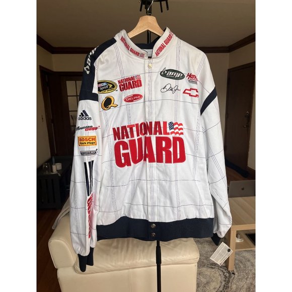 VINTAGE NASCAR 1990S DALE EARNHARDT GREEN WHITE RACING JACKET AMP ENERGY SIZE 2X - Picture 2 of 9